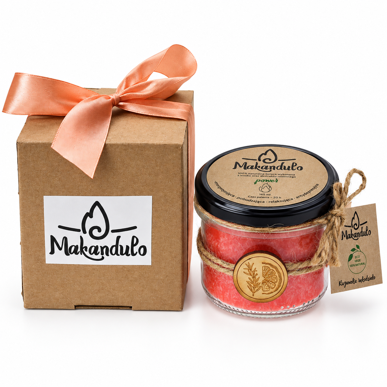 Power – naturalna świeca zapachowa MAKANDULO 3 Świeca Power MAKANDULO 165 ml w szklanym słoiczku