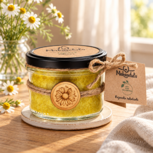 Świeca z ekstraktem z rumianku MAKANDULO 165 ml w szklanym słoiczku