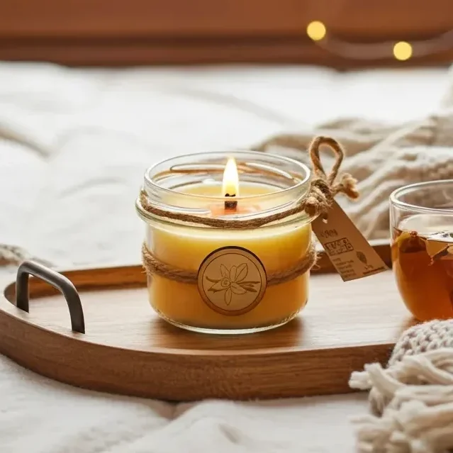 Zestaw prezentowy na Walentynki Makandulo – 2 świece 165 ml w drewnianej skrzynce + dedykacja | Makandulo 14 Świeca Makandulo Wanilia