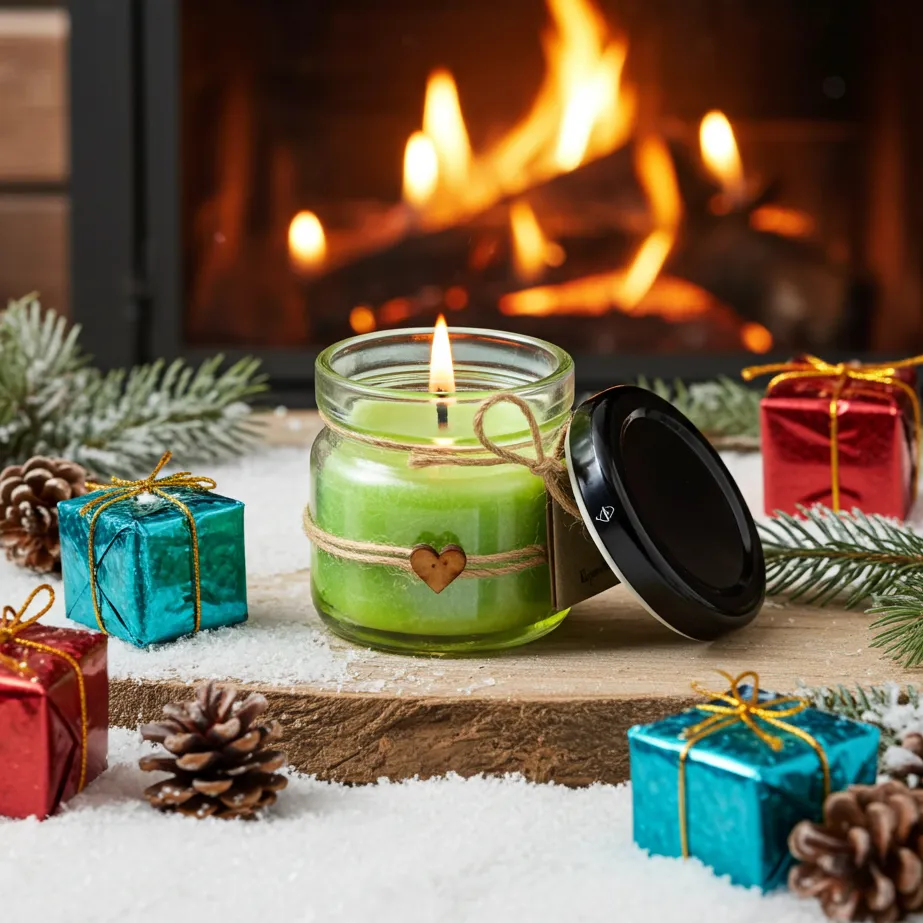 Świąteczny zestaw 4 mini świec zapachowych – Melisa, Magia Świąt, Wanilia, Rozgrzewająca Pomarańcza | Makandulo 12 Mini świeca Makandulo Melisa