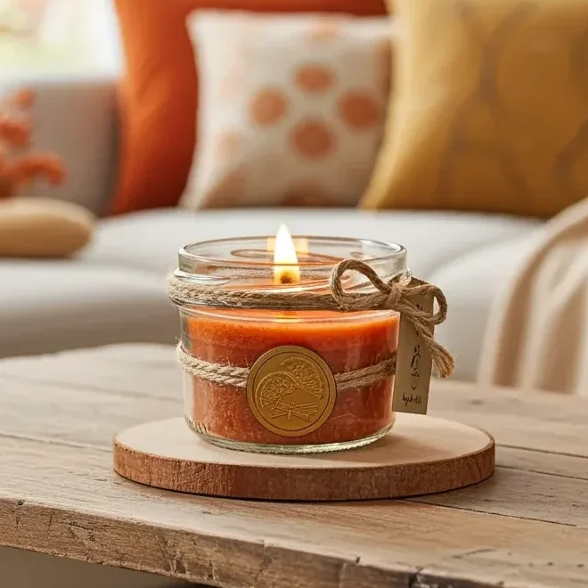 Zestaw prezentowy na Walentynki Makandulo – 2 świece 165 ml w drewnianej skrzynce + dedykacja | Makandulo 16 Świeca Makandulo Rozgrzewająca Pomarańcza