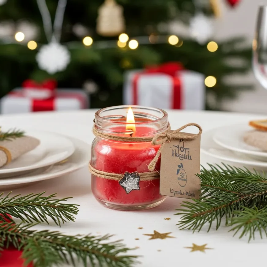 Świąteczny zestaw 4 mini świec zapachowych – Melisa, Magia Świąt, Wanilia, Rozgrzewająca Pomarańcza | Makandulo 9 Mini świeca Makandulo Magia Świąt