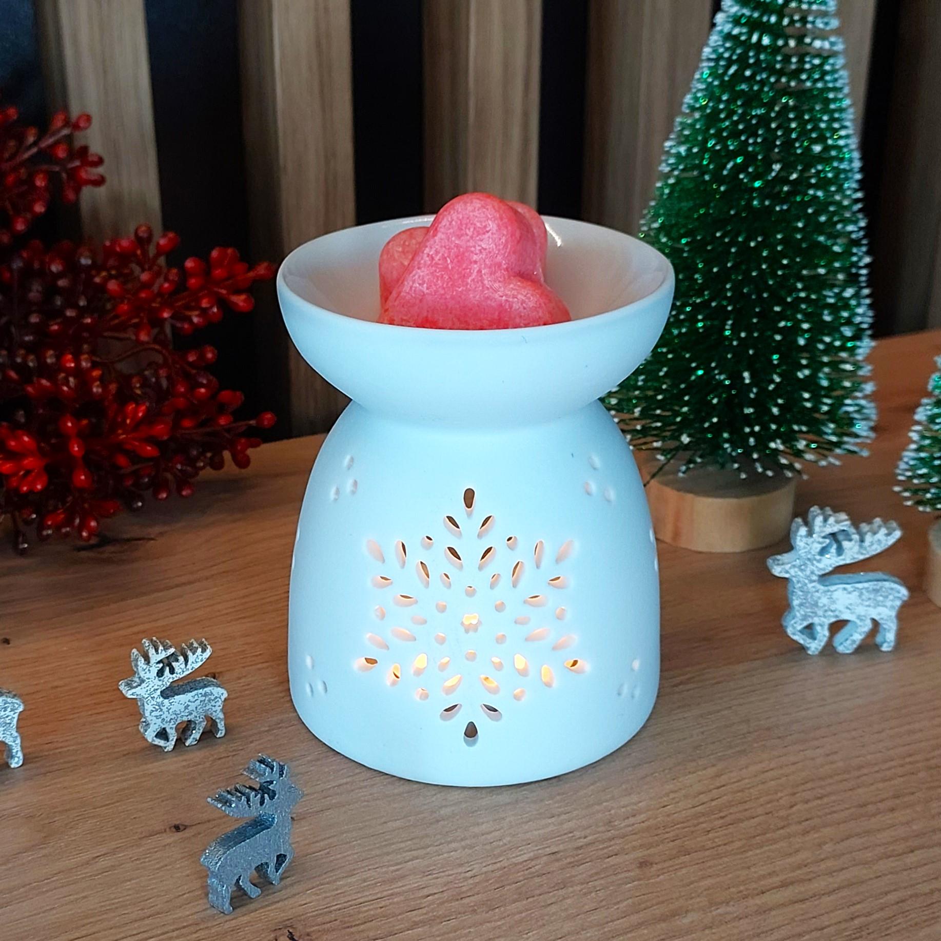 Kominek do wosku i olejków zapachowych - Świąteczny Płatek Śniegu 2 Kominek do wosku i olejków zapachowych - Świąteczny Płatek Śniegu - obrazek 2