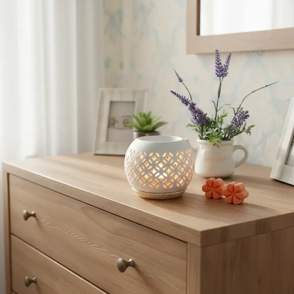 Kominek do wosku i olejków zapachowych - Orientalna kula (biały) 3 Kominek do wosku i olejków zapachowych - Orientalna kula (biały) - obrazek 3