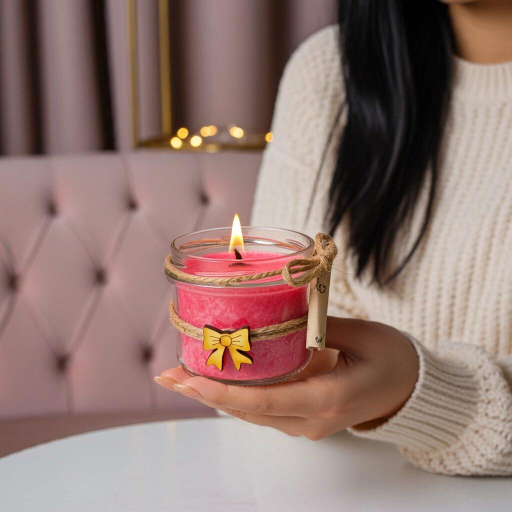 Zestaw prezentowy świec świątecznych w drewnianej skrzynce — wybierz 2 zapachy (2×165 ml) | Makandulo 15 Świeca Makandulo Esencja Kobiecości