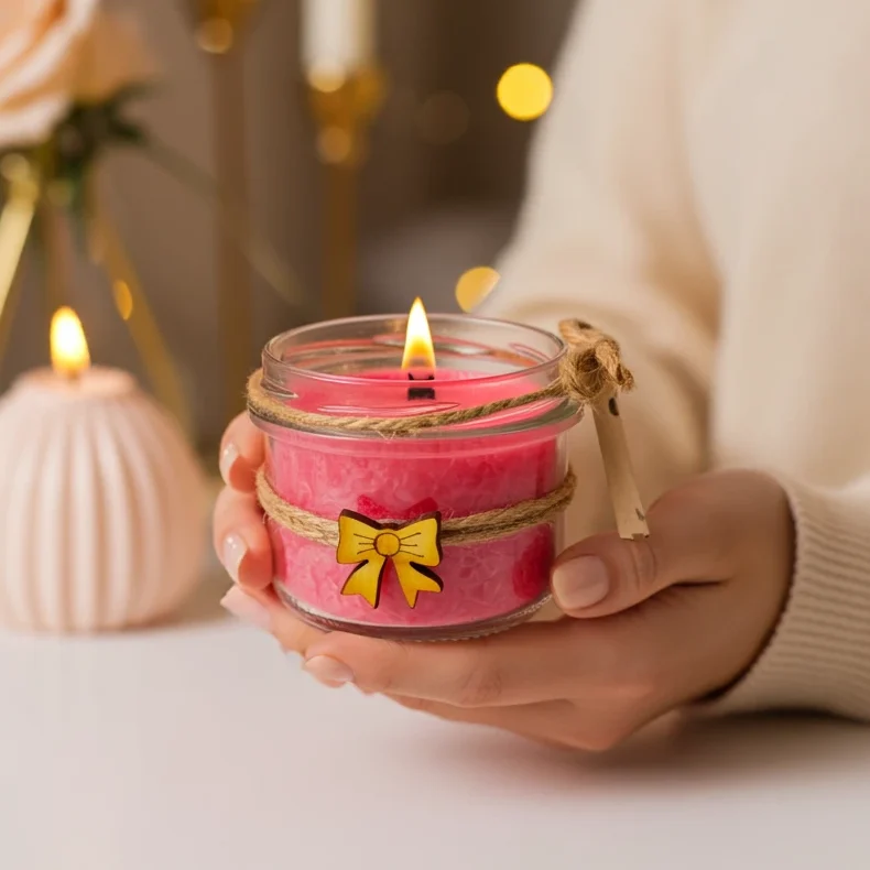 Zestaw prezentowy na Walentynki Makandulo – 2 świece 165 ml w drewnianej skrzynce + dedykacja | Makandulo 12 Świeca Makandulo Esencja Kobiecości