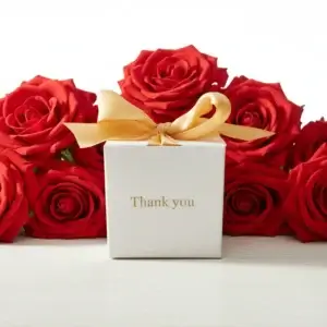 Pudełko prezentowe do świecy mini Makandulo – białe z napisem Thank you