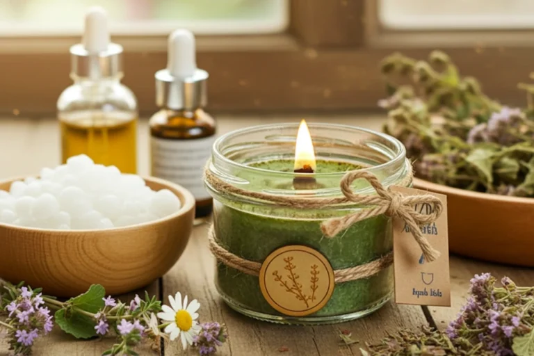 Naturalna świeca zapachowa z ekstraktem roślinnym