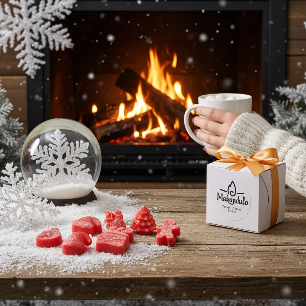 Woski świąteczne do kominka czerwone – świąteczne kształty 3D (10 szt.)