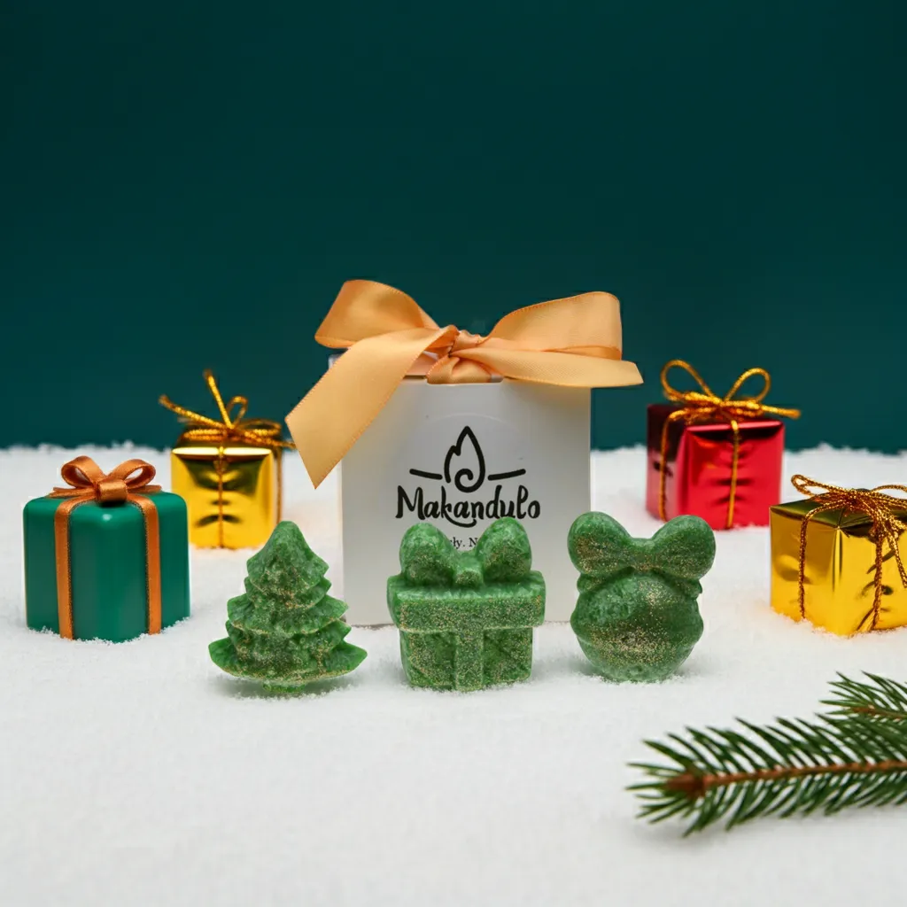 Woski do kominka Pomarańcza Cynamon — Duże 3 szt.| Makandulo 6 Woski do kominka pomarańcza cynamon — prezent, bombka, choinka, renifer (losowo)