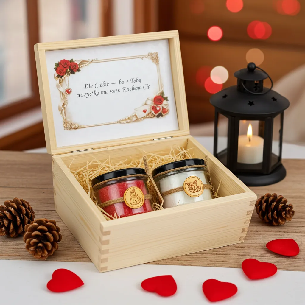 Sklep 6 Zestaw prezentowy na walentynki dwie świece zapachowe Makandulo