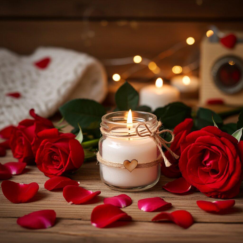 Mini świeca Róża 30 ml – naturalny zapach róży | Makandulo 7 Mini świeca Róża Makandulo w szklanym słoiczku – naturalny olejek eteryczny z róż